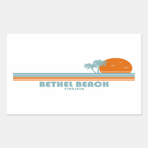 Sticker Rectangulaire Bethel Beach Virginia Sun Palm Trees