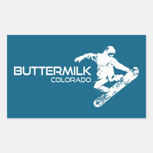 Sticker Rectangulaire Beurre Colorado Snowboardeur (Devant)
