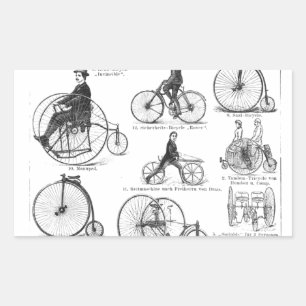 Sticker Rectangulaire Bicyclette à grande roue Penny Farthing