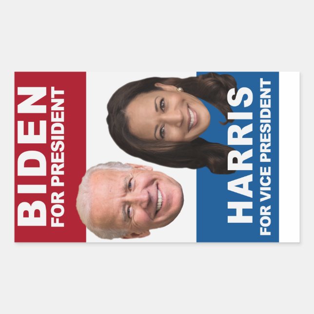 Sticker Rectangulaire BIDEN pour le président, KAMALA HARRIS pour le vic (Devant)