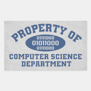 Sticker Rectangulaire Biens Du Département De L'Informatique