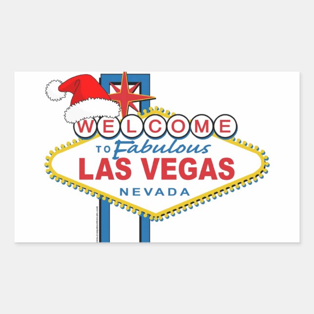 Sticker Rectangulaire Bienvenue à Fabulous Las Vegas Noël (Devant)