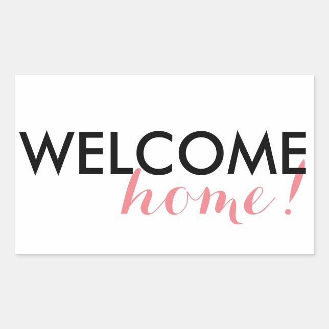 Sticker Rectangulaire Bienvenue à la maison ! (Devant)