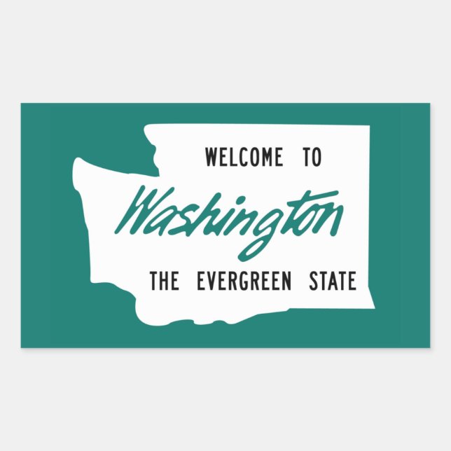 Sticker Rectangulaire Bienvenue à Washington - USA (Devant)
