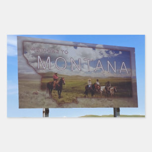 Sticker Rectangulaire Bienvenue au Montana