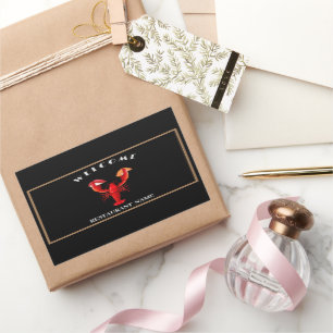 Sticker Rectangulaire bienvenue Lobster sushi fruits de mer Marché nom p