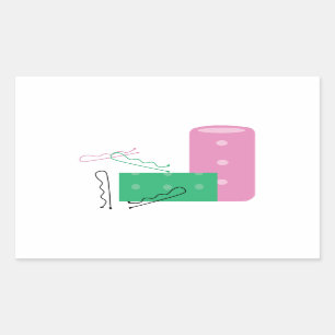 Sticker Rectangulaire Bigoudis de cheveux