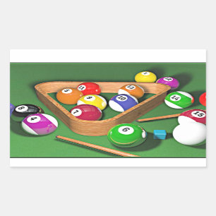 Sticker Rectangulaire Billard, les accrocher, design coloré,