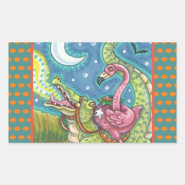 Sticker Rectangulaire BILLETS EN FLAMANT ROSE ROSE COULEUR SOMMAIRE Rec (Devant)