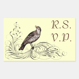 Sticker Rectangulaire Bird on Scroll