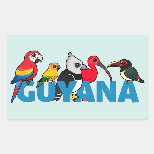 Sticker Rectangulaire Birdable Guyana (Devant)