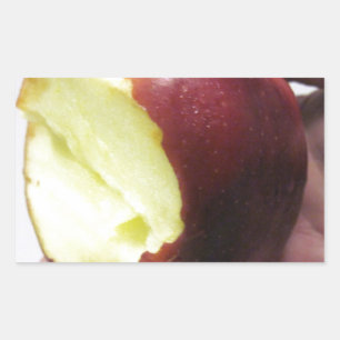 Sticker Rectangulaire Bitten Red Apple