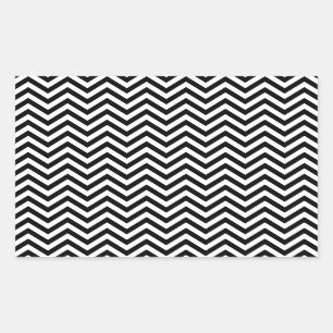 Sticker Rectangulaire Black and White Zigzag