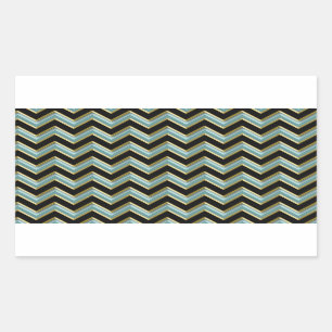 Sticker Rectangulaire Black Gold Turquoise ZigZag