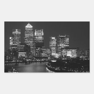 Sticker Rectangulaire Black White London City Night UK Travel