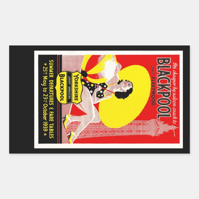 Sticker Rectangulaire Blackpool (Devant)