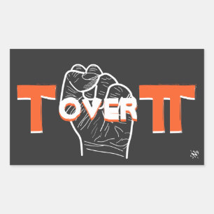 Sticker Rectangulaire Blague mathématique Tau et Pi