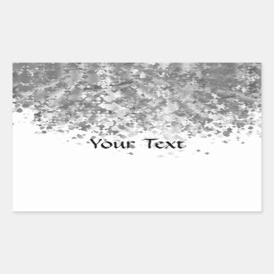 Sticker Rectangulaire Blanc et parties scintillantes de faux