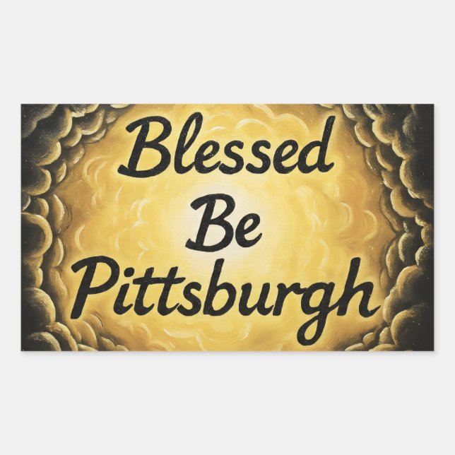 Sticker Rectangulaire BlessedBePittsburgh (Devant)