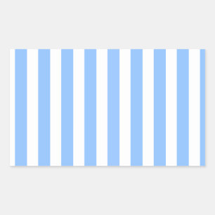 Sticker Rectangulaire Bleu et blanc rayures de bonbons