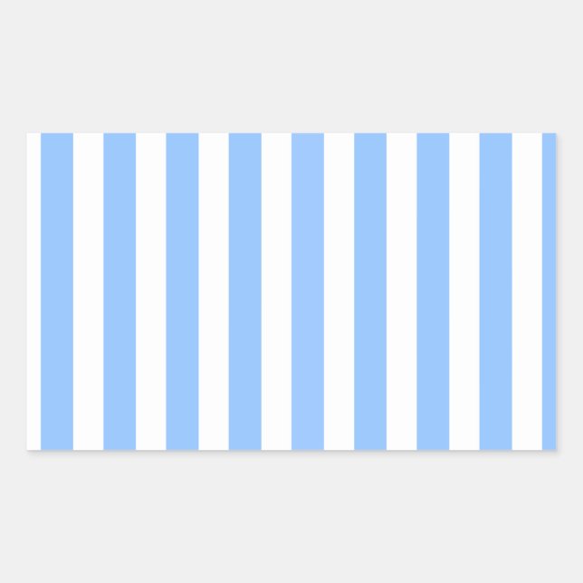 Sticker Rectangulaire Bleu et blanc rayures de bonbons (Devant)