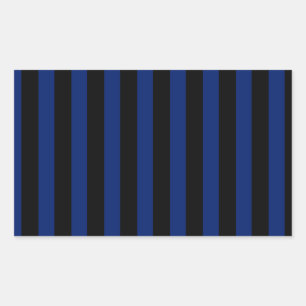 Sticker Rectangulaire Bleu et noir bonbons rayés