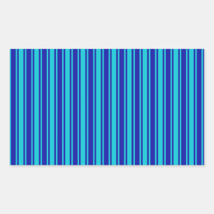 Sticker Rectangulaire Bleu et turquoise bandes bonbons