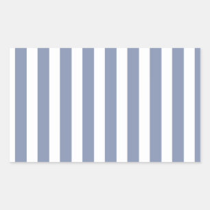 Sticker Rectangulaire Bleu gris et blanc rayures de bonbons