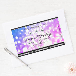 Sticker Rectangulaire Bleu rose éblouissant Parties scintillant produit 