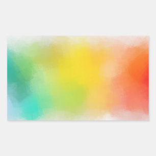 Sticker Rectangulaire Bleu Vert Rose Rouge Jaune Orange Vide Personnalis