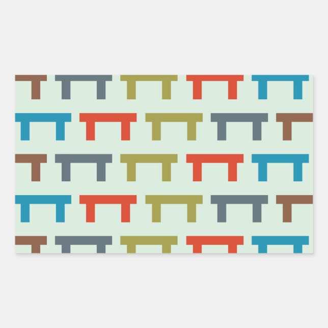Sticker Rectangulaire blocs à motif (Devant)