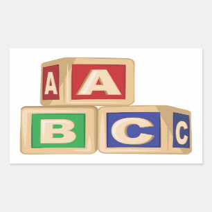 Sticker Rectangulaire Blocs ABC