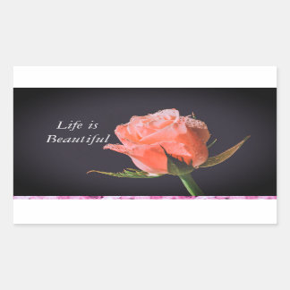 Sticker Rectangulaire "Blooms de la beauté : Un design inspiré par le ro