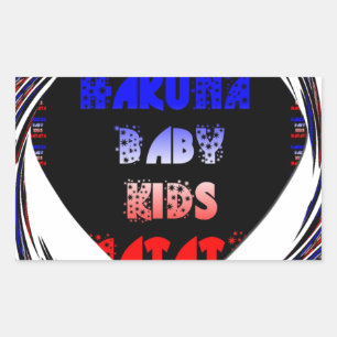 Sticker Rectangulaire Blue Black Hakuna Matata Baby Kids Design.png