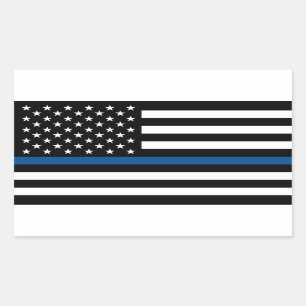 Sticker Rectangulaire Blue Line mince soutiennent l'autocollant de