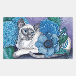 Sticker Rectangulaire Blue Point Siamese Chat