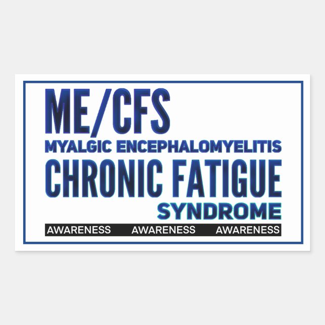 Sticker Rectangulaire Blues de sensibilisation à la fatigue chronique de (Devant)