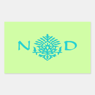 Sticker Rectangulaire Boho India Block Print