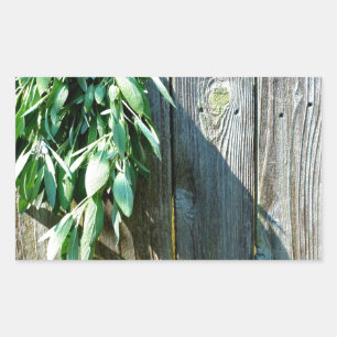 Sticker Rectangulaire Bois de Grange frais coupé