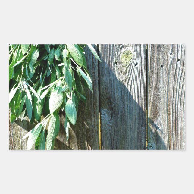 Sticker Rectangulaire Bois de Grange frais coupé (Devant)