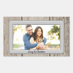 Sticker Rectangulaire Bois rustique encadré