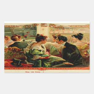 Sticker Rectangulaire Boite à cigares vintage