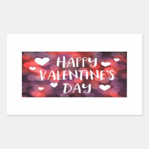 Sticker Rectangulaire bokeh heureux de jour de valentines