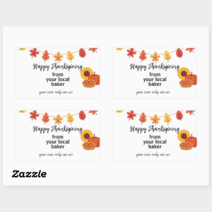 Sticker Rectangulaire Bon thanksgiving Automne/Automne Marketing d'affai