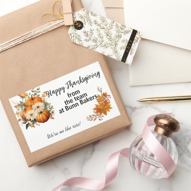 Sticker Rectangulaire Bon thanksgiving Automne/Automne Marketing d'affai (Cadeaux)