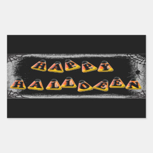 Sticker Rectangulaire Bonbon Corn Halloween heureux