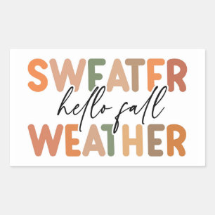 Sticker Rectangulaire Bonjour automne   Météo du sucre