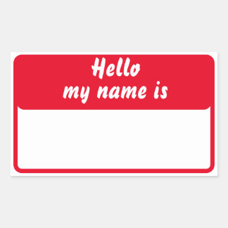 Sticker Rectangulaire Bonjour mon nom est
