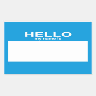 Sticker Rectangulaire Bonjour Mon Nom Est ... Personnalisable