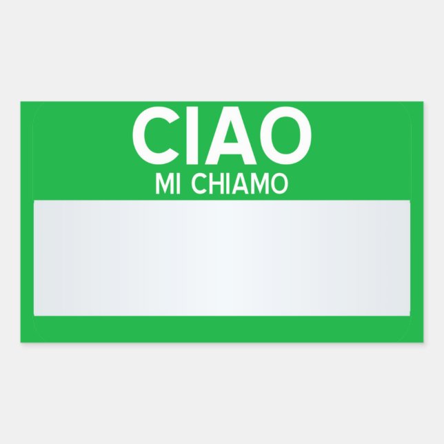 Sticker Rectangulaire Bonjour Mon Nom Est ... Personnalisable  (Devant)